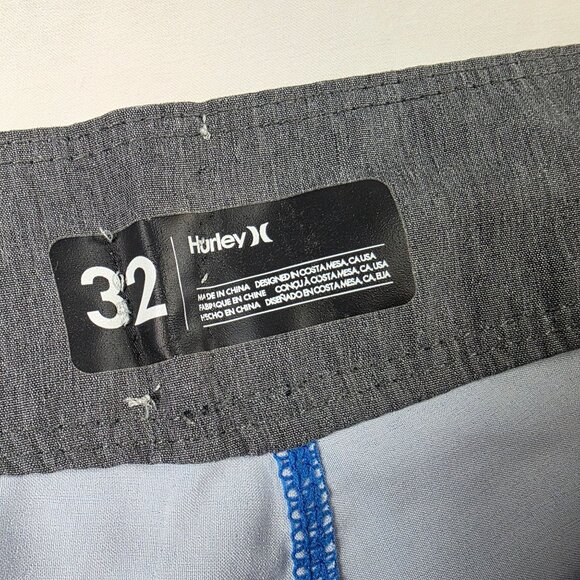 Hurley Phantom Mens 32 Blue Black Board Shorts Lightweight Surf Swimwear Casual - Picture 3 of 10